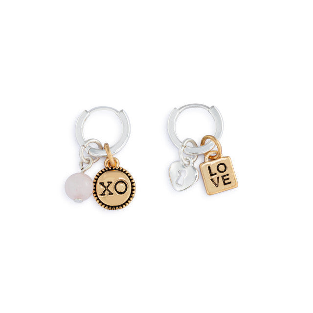 Love Charm Silver Earring Set - 8mm