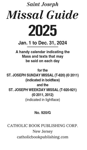 2025 Annual Missal Guide