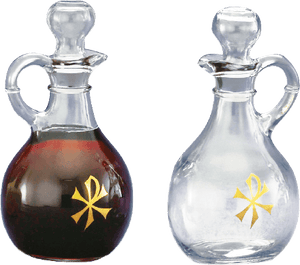 Cruets, gold Chiro