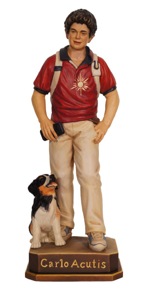 Carlo Acutis w/ Hound and Ball Statue