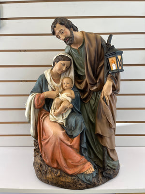 HOLY FAMILY W/MARY SEATED BABY IN HER LAP, 25-1/2"