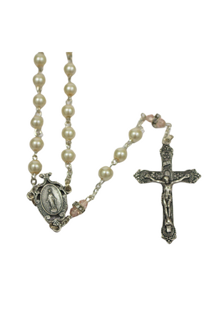 Deluxe Imitation Pink Pearl Rosary