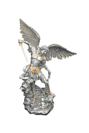 Pewter St. Michael Statue, 21"