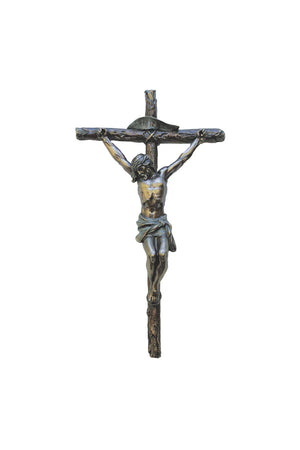 Crucifix In Cold Cast Bronze, 10"
