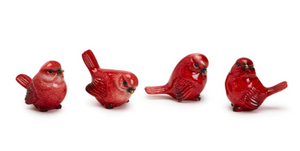 Red Cardinal Hand-Painted Birds- Resin