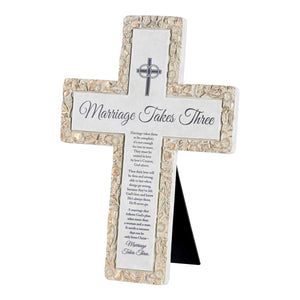 Tabletop Cross Marriage Takes Three Poem