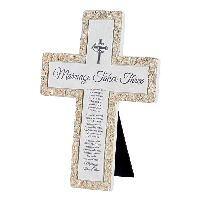 Tabletop Cross Marriage Takes Three Poem