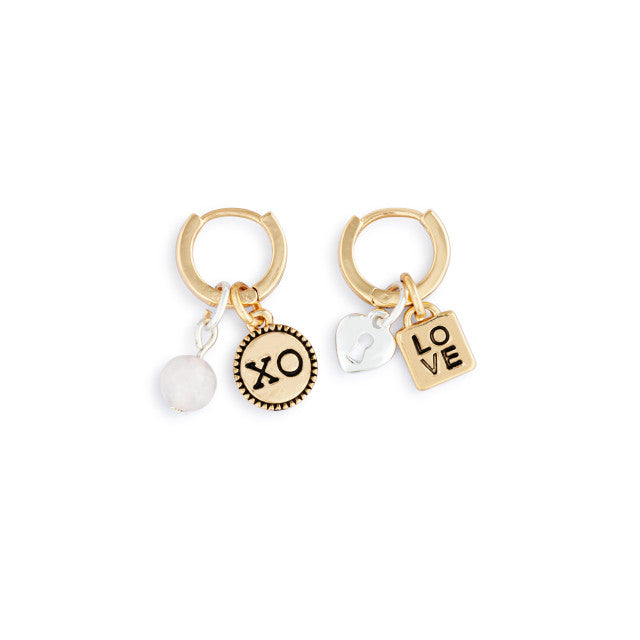 Love Charm Gold Earring Set - 8mm