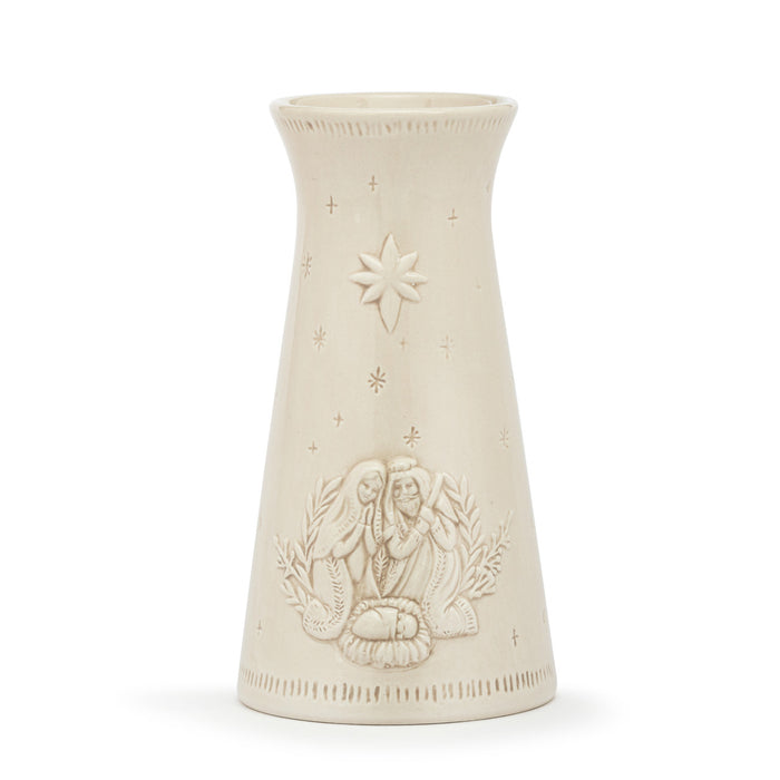 Holy Family Sculpted Cream Vase - 4x7.5in
