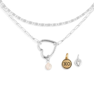 Love Necklace Jewelry Set - Silver