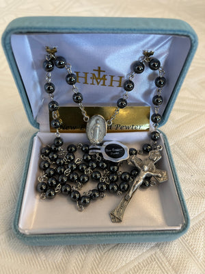Hematite New England Pewter Rosary