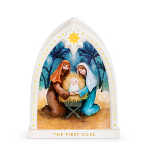 First Noel Lit Ceramic Nativity Scene