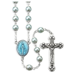 7mm Pearl Capped Bead Rosary