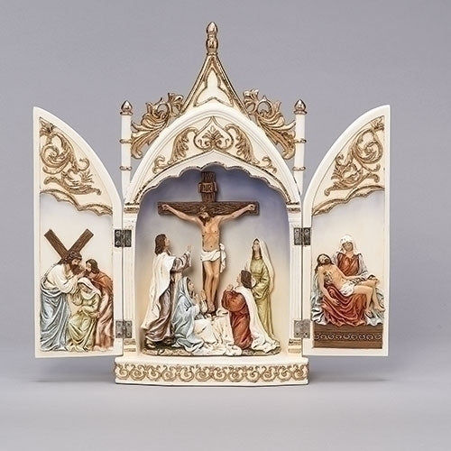 Crucifix Triptych Scene