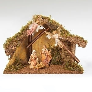 5" Scale 5 Figure Nativity With Italian Stable