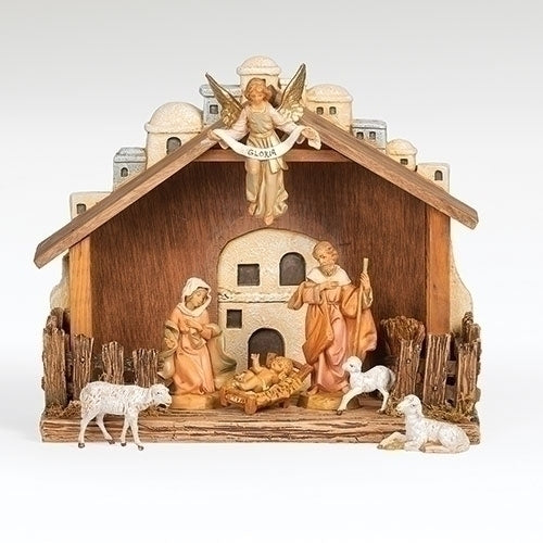 5" Scale 7 Figure Nativity with Resin Stable