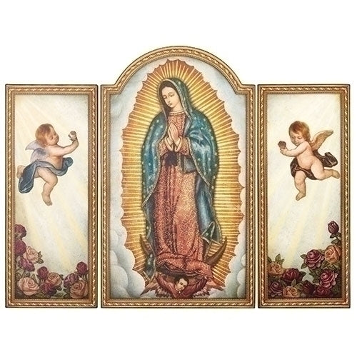 20"H Our Lady of Guadalupe Triptych Panel 26"W