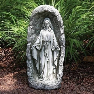 18.5"H LED Solar Our Lady of Grace Garden Statue
