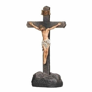 8.75"H 2PC St. Crucifix in Rock Black
