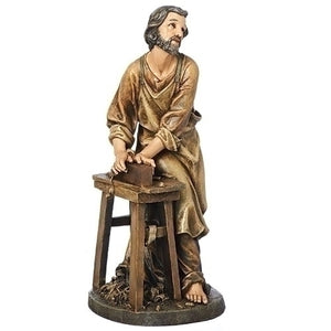 St. Joseph the Woodworker Statue, 17.75", Renaissance Collection