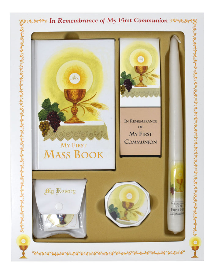 Girls First Communion Deluxe Boxed Set with Candle