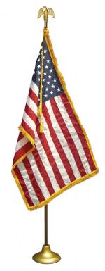 United States Flag Set (3x5 foot flag w/8 foot gold anodized aluminum 2-piece staff)