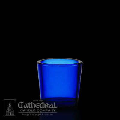 Blue votive glass (12 per box)