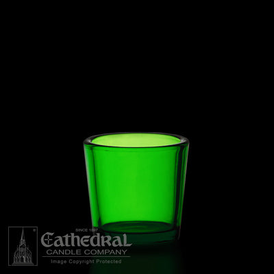 Green votive glass (12 per box)