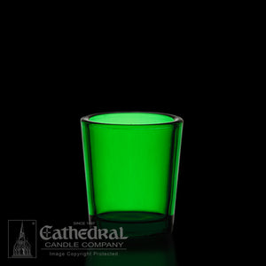 Green votive glass (12 per box)