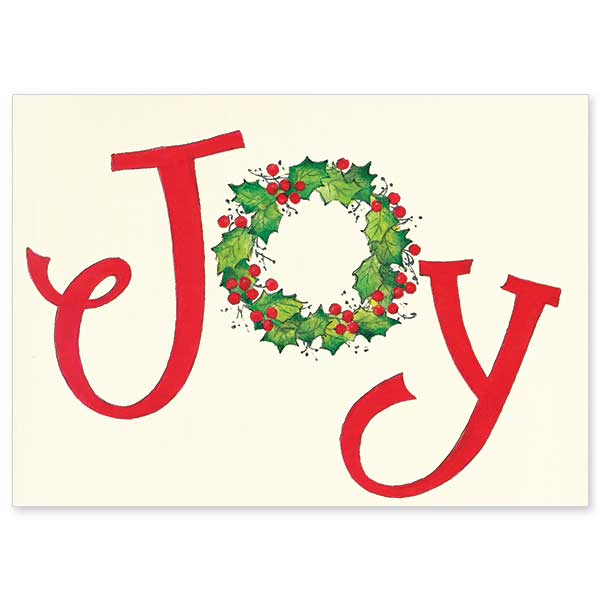 Joy Wreath Christmas Cards