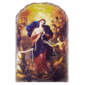 Mary Untier of Knots Tile Plaque with Stand