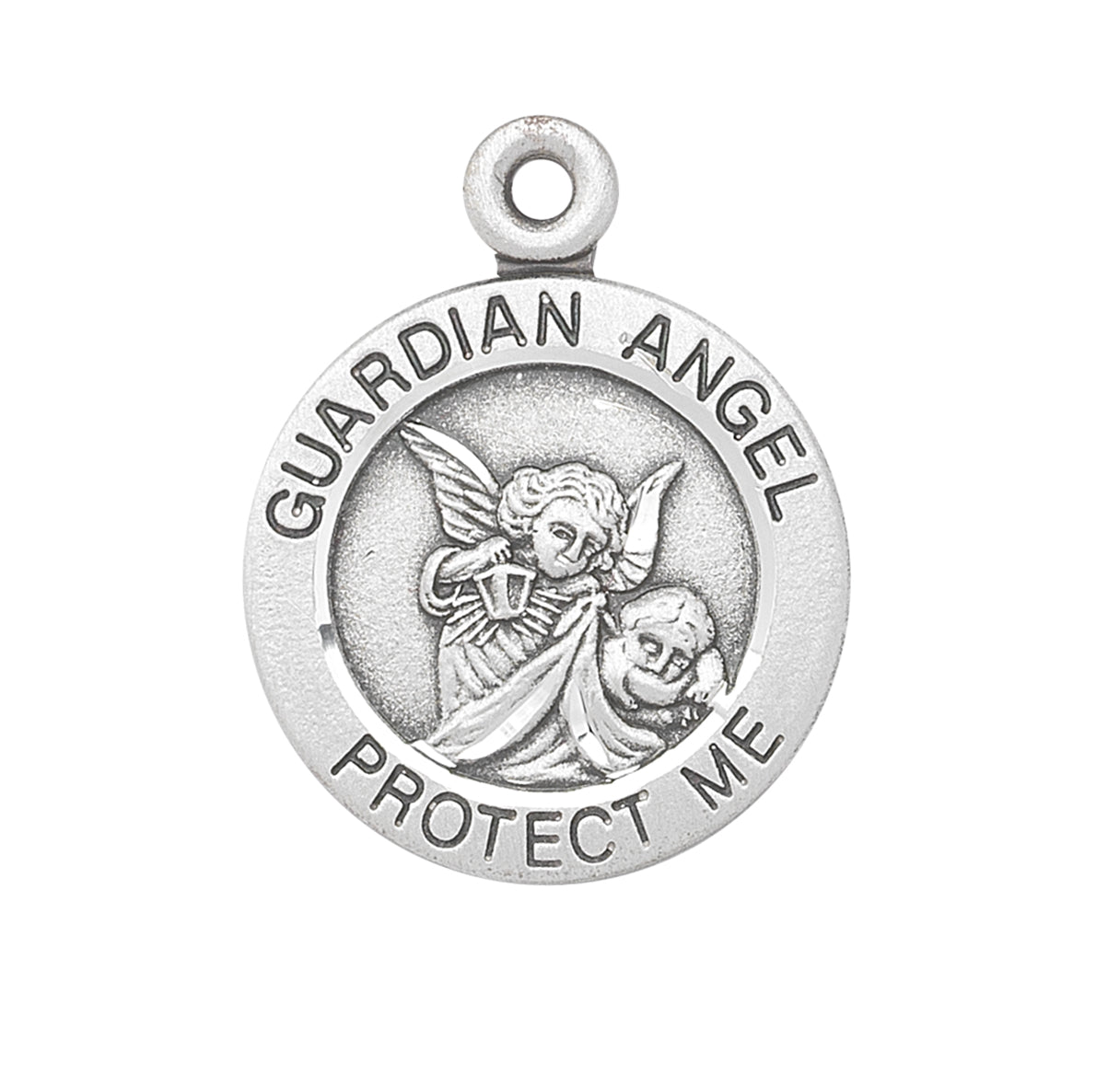 Guardian Angel Round Sterling Silver Medal – Tally's