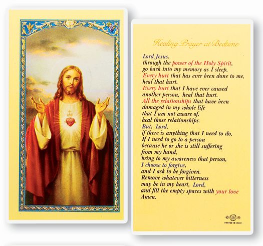 Healing Prayer Laminated Holy Card