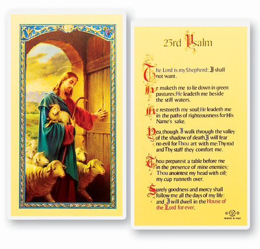 23rd Psalm Laminated Holy Card