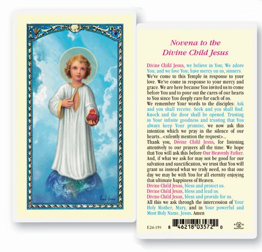 The Divine Child Jesus Laminated Holy Card