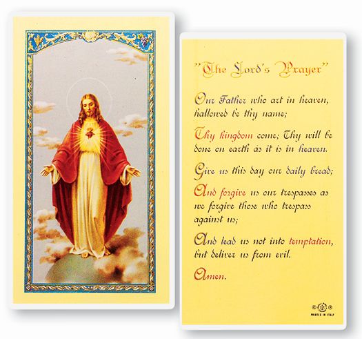 The Lord's Prayer Laminated Holy Card