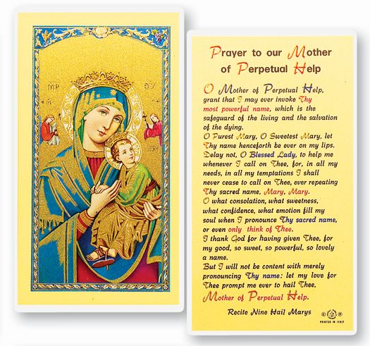 Our Lady of Perpetual Help Laminated Holy Card