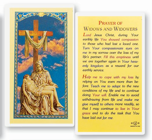 Prayer of Widows and Widowers Laminated Holy Card