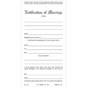 Notification of Marriage