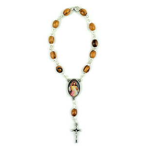 Divine Mercy Olive Wood Auto Rosary