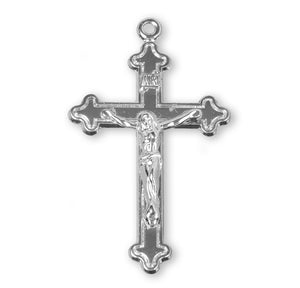Budded Sterling Silver Crucifix