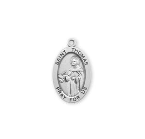 St. Thomas Aquinas Oval Sterling Medal