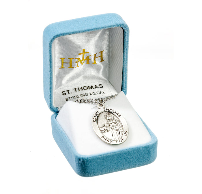 St. Thomas Aquinas Oval Sterling Medal